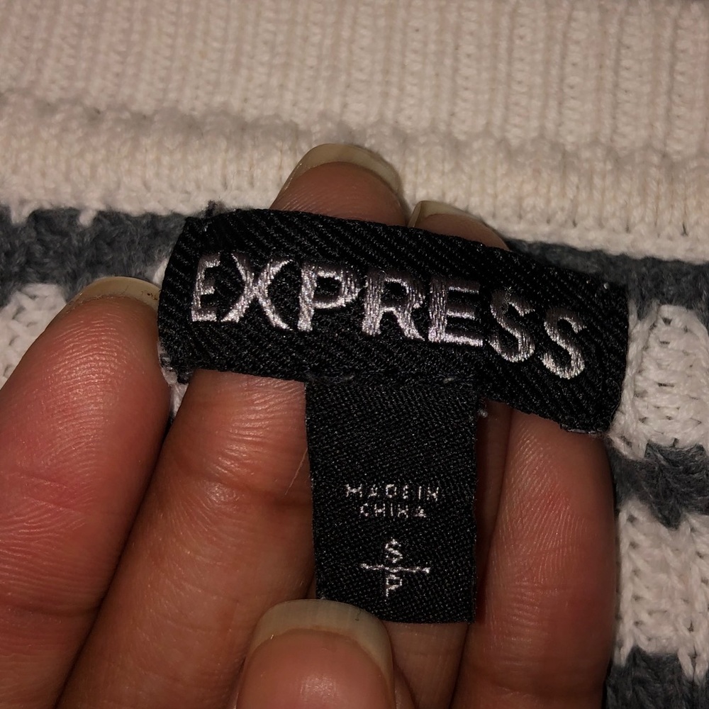 EXPRESS Oversized Sweater Gray & White Size Small
